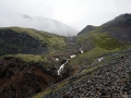 Waterfall coming out from the pass
