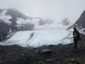 Joey walking in front of Raven Glacier