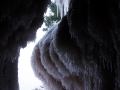 Narrow channel filled with ice formation