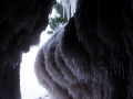 Narrow channel filled with ice formation